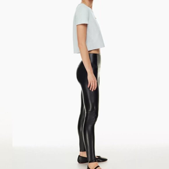 Aritzia Wilfred Daria Vegan Leather Leggings in Black Women's Size Small - Picture 6 of 12